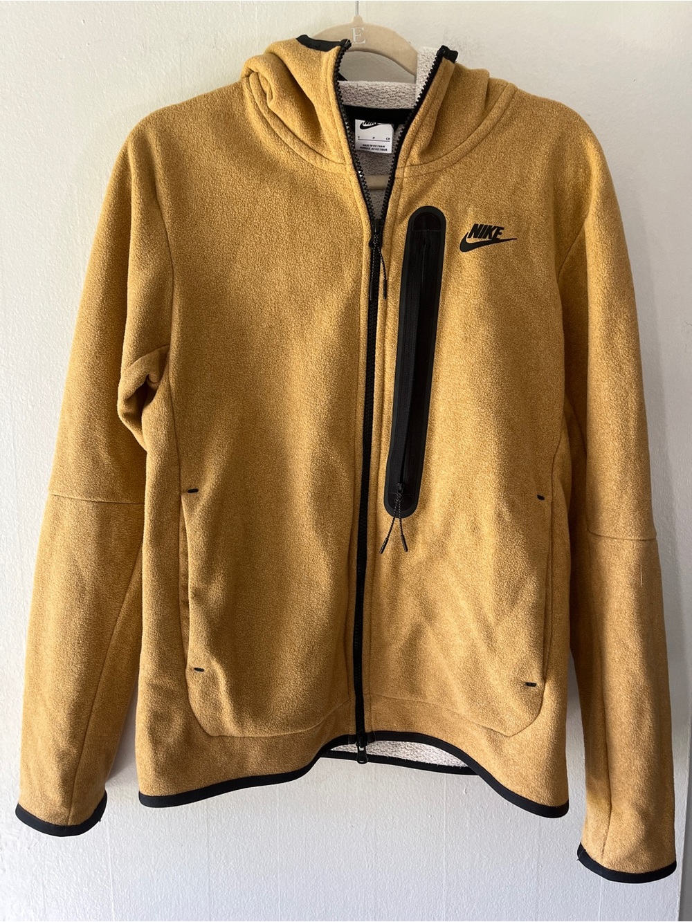 Nike Men's Golden Yellow Zip-Up Fleece Hoodie
